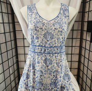 TORY BURCH Gene Dress. Nerina Print in Blue Jay.